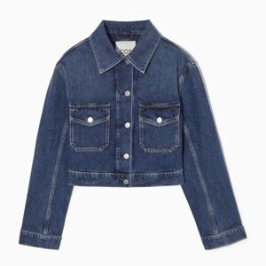 NWT COS Cropped Denim Jacket Size 6 Fall 23 Orig $175